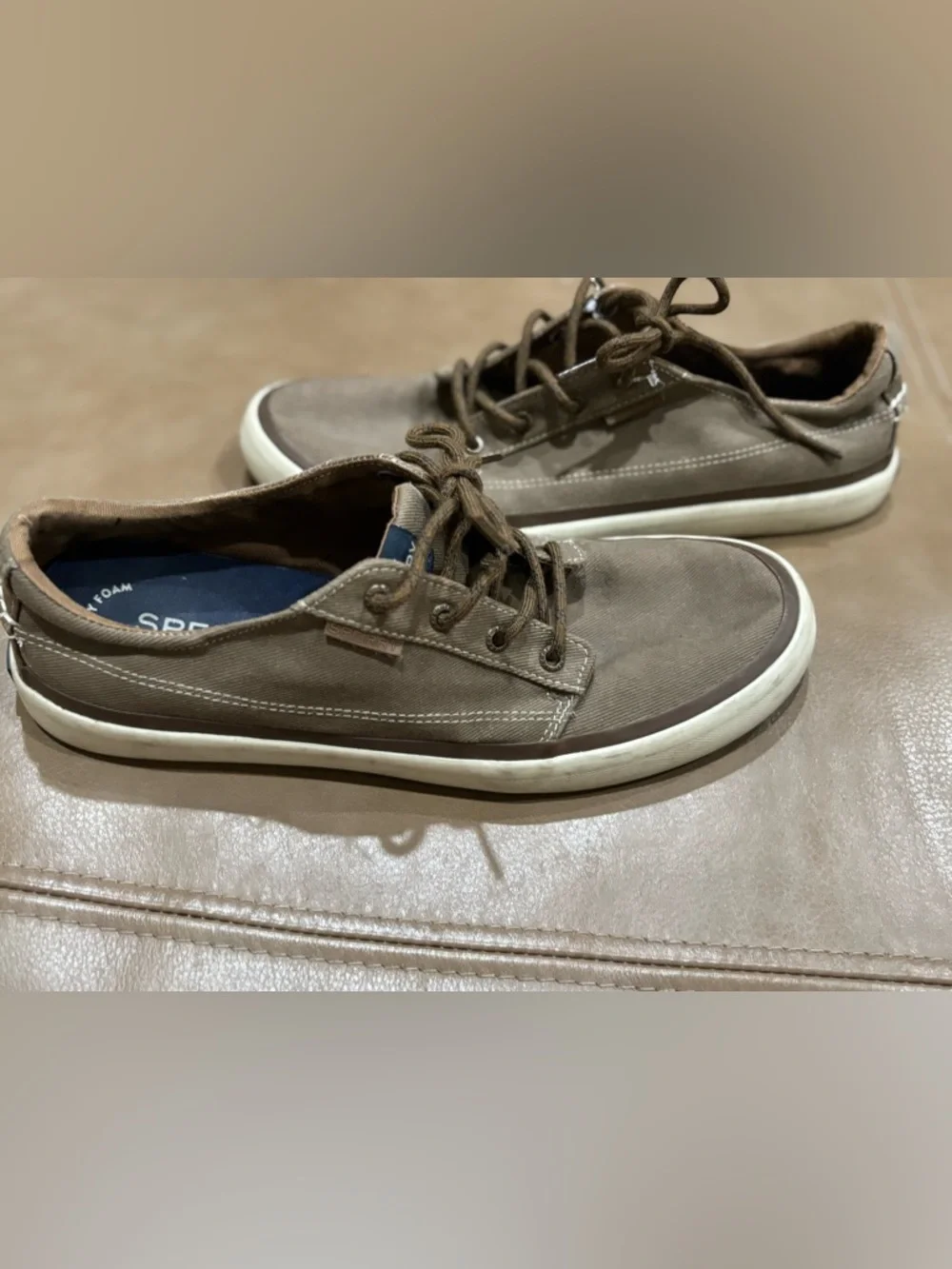 Sperry Brown Canvas Boat Shoe
